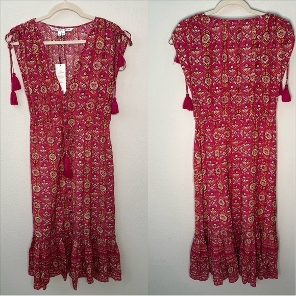 NWT Veronica Beard Arjuna Dress- Fuschia SZ M - Picture 3 of 8